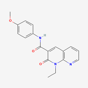 molecular formula C18H17N3O3 B2626362 1-乙基-N-(4-甲氧基苯基)-2-氧代-1,2-二氢-1,8-萘啶-3-甲酰胺 CAS No. 941885-48-9