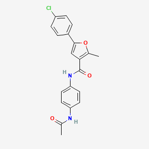 molecular formula C20H17ClN2O3 B2626364 N-(4-acetamidophenyl)-5-(4-chlorophenyl)-2-methylfuran-3-carboxamide CAS No. 875286-66-1