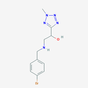 molecular formula C11H14BrN5O B262637 2-[(4-bromobenzyl)amino]-1-(2-methyl-2H-tetrazol-5-yl)ethanol 