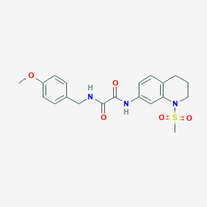 molecular formula C20H23N3O5S B2626372 N1-(4-methoxybenzyl)-N2-(1-(methylsulfonyl)-1,2,3,4-tetrahydroquinolin-7-yl)oxalamide CAS No. 941940-27-8