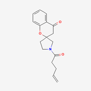 molecular formula C17H19NO3 B2626373 1'-(戊-4-烯酰)螺[色满-2,3'-吡咯烷]-4-酮 CAS No. 1705898-58-3
