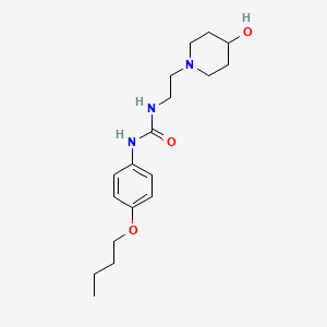 molecular formula C18H29N3O3 B2626376 1-(4-丁氧基苯基)-3-(2-(4-羟基哌啶-1-基)乙基)脲 CAS No. 1797957-15-3
