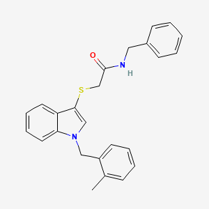 molecular formula C25H24N2OS B2626385 N-苄基-2-[1-[(2-甲苯基)甲基]吲哚-3-基]硫代乙酰胺 CAS No. 851412-53-8