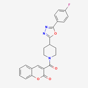 molecular formula C23H18FN3O4 B2626389 3-(4-(5-(4-氟苯基)-1,3,4-恶二唑-2-基)哌啶-1-羰基)-2H-色满-2-酮 CAS No. 1209762-55-9