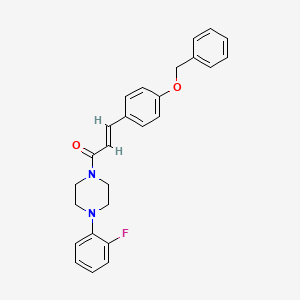 molecular formula C26H25FN2O2 B2626391 (E)-3-[4-(苯甲氧基)苯基]-1-[4-(2-氟苯基)哌嗪]-2-丙烯-1-酮 CAS No. 477888-47-4
