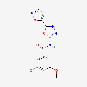 molecular formula C14H12N4O5 B2626392 N-(5-(异噁唑-5-基)-1,3,4-恶二唑-2-基)-3,5-二甲氧基苯甲酰胺 CAS No. 946312-50-1