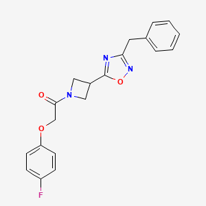 molecular formula C20H18FN3O3 B2626397 1-(3-(3-苯甲基-1,2,4-恶二唑-5-基)氮杂环丁-1-基)-2-(4-氟苯氧基)乙酮 CAS No. 1396794-09-4