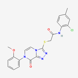 molecular formula C21H18ClN5O3S B2626405 N-(2-chloro-4-methylphenyl)-2-((7-(2-methoxyphenyl)-8-oxo-7,8-dihydro-[1,2,4]triazolo[4,3-a]pyrazin-3-yl)thio)acetamide CAS No. 1223814-81-0