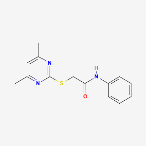 molecular formula C14H15N3OS B2626408 2-(4,6-dimethylpyrimidin-2-ylthio)-N-phenylacetamide CAS No. 304662-20-2