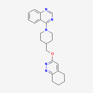 molecular formula C22H25N5O B2626410 4-{4-[(5,6,7,8-tetrahydrocinnolin-3-yloxy)methyl]piperidin-1-yl}quinazoline CAS No. 2309313-05-9