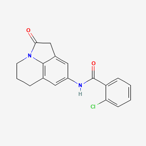 molecular formula C18H15ClN2O2 B2626414 2-chloro-N-(2-oxo-2,4,5,6-tetrahydro-1H-pyrrolo[3,2,1-ij]quinolin-8-yl)benzamide CAS No. 898463-25-7