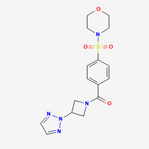 molecular formula C16H19N5O4S B2626418 (4-Morpholin-4-ylsulfonylphenyl)-[3-(triazol-2-yl)azetidin-1-yl]methanone CAS No. 2415573-89-4