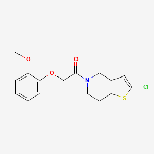 molecular formula C16H16ClNO3S B2626419 1-(2-chloro-6,7-dihydrothieno[3,2-c]pyridin-5(4H)-yl)-2-(2-methoxyphenoxy)ethanone CAS No. 2034553-54-1