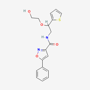 molecular formula C18H18N2O4S B2626425 N-(2-(2-hydroxyethoxy)-2-(thiophen-2-yl)ethyl)-5-phenylisoxazole-3-carboxamide CAS No. 2034614-81-6