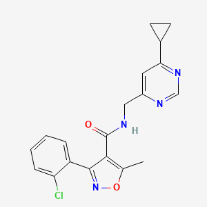 3-(2-chlorophenyl)-N-((6-cyclopropylpyrimidin-4-yl)methyl)-5-methylisoxazole-4-carboxamide