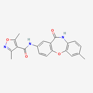 molecular formula C20H17N3O4 B2626431 3,5-dimethyl-N-(2-methyl-6-oxo-5H-benzo[b][1,4]benzoxazepin-8-yl)-1,2-oxazole-4-carboxamide CAS No. 866156-15-2