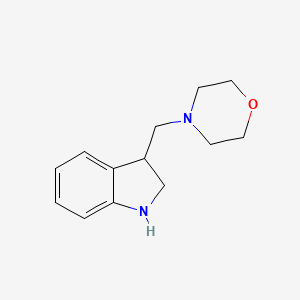 molecular formula C13H18N2O B2626433 3-Morpholin-4-ylmethyl-2,3-dihydro-1H-indole CAS No. 878617-41-5