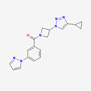 (3-(1H-pyrazol-1-yl)phenyl)(3-(4-cyclopropyl-1H-1,2,3-triazol-1-yl)azetidin-1-yl)methanone