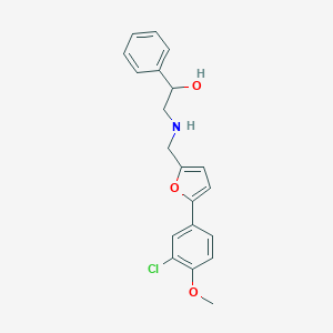 molecular formula C20H20ClNO3 B262645 2-({[5-(3-Chloro-4-methoxyphenyl)-2-furyl]methyl}amino)-1-phenylethanol 