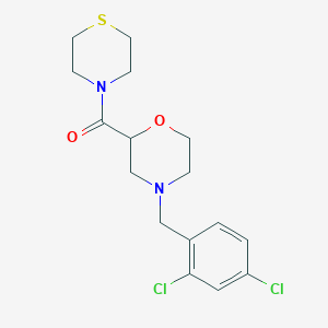 molecular formula C16H20Cl2N2O2S B2626459 4-[(2,4-Dichlorophenyl)methyl]-2-(thiomorpholine-4-carbonyl)morpholine CAS No. 2415514-29-1