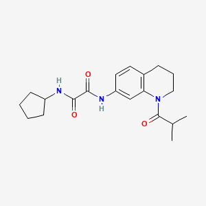 molecular formula C20H27N3O3 B2626460 N1-环戊基-N2-(1-异丁酰-1,2,3,4-四氢喹啉-7-基)草酰胺 CAS No. 941945-39-7