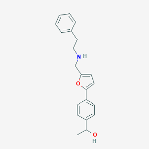 molecular formula C21H23NO2 B262647 1-[4-(5-{[(2-Phenylethyl)amino]methyl}furan-2-yl)phenyl]ethanol 