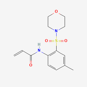 molecular formula C14H18N2O4S B2626473 N-[4-methyl-2-(morpholine-4-sulfonyl)phenyl]prop-2-enamide CAS No. 2305339-52-8