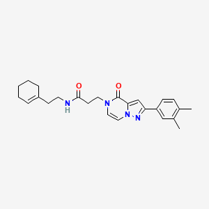 molecular formula C25H30N4O2 B2626477 N-[2-(cyclohex-1-en-1-yl)ethyl]-3-[2-(3,4-dimethylphenyl)-4-oxopyrazolo[1,5-a]pyrazin-5(4H)-yl]propanamide CAS No. 1326900-88-2