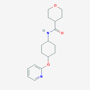 N-[(1r,4r)-4-(pyridin-2-yloxy)cyclohexyl]oxane-4-carboxamide