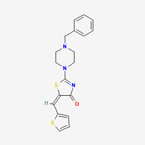 (E)-2-(4-benzylpiperazin-1-yl)-5-(thiophen-2-ylmethylene)thiazol-4(5H)-one