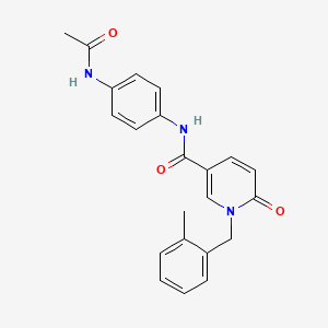 molecular formula C22H21N3O3 B2626484 N-(4-乙酰氨基苯基)-1-(2-甲基苄基)-6-氧代-1,6-二氢吡啶-3-甲酰胺 CAS No. 900009-66-7