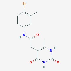 molecular formula C14H14BrN3O3 B2626486 N-(4-溴-3-甲基苯基)-2-(6-甲基-2,4-二氧代-1,2,3,4-四氢嘧啶-5-基)乙酰胺 CAS No. 1170513-47-9