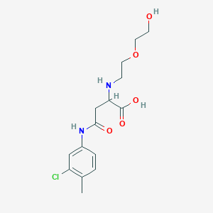 molecular formula C15H21ClN2O5 B2626488 4-((3-Chloro-4-methylphenyl)amino)-2-((2-(2-hydroxyethoxy)ethyl)amino)-4-oxobutanoic acid CAS No. 1047678-62-5