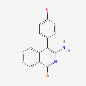 molecular formula C15H10BrFN2 B2626493 1-溴-4-(4-氟苯基)-3-异喹啉胺 CAS No. 127999-80-8