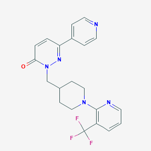 molecular formula C21H20F3N5O B2626496 6-(Pyridin-4-yl)-2-({1-[3-(trifluoromethyl)pyridin-2-yl]piperidin-4-yl}methyl)-2,3-dihydropyridazin-3-one CAS No. 2097894-67-0