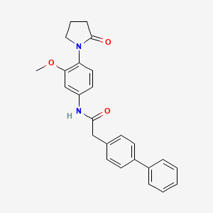 N-[3-methoxy-4-(2-oxopyrrolidin-1-yl)phenyl]-2-(4-phenylphenyl)acetamide