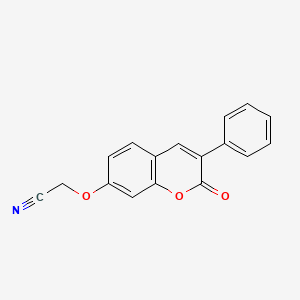 molecular formula C17H11NO3 B2626509 2-(2-氧代-3-苯基色满-7-基)氧基乙腈 CAS No. 869079-64-1