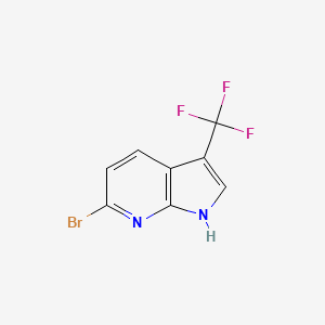 molecular formula C8H4BrF3N2 B2626510 6-Bromo-3-(trifluoromethyl)-1H-pyrrolo[2,3-b]pyridine CAS No. 1934574-07-8