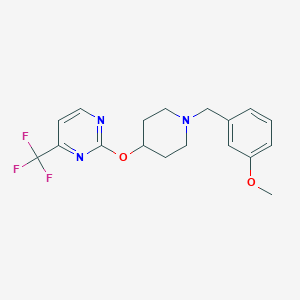 molecular formula C18H20F3N3O2 B2626511 2-({1-[(3-Methoxyphenyl)methyl]piperidin-4-yl}oxy)-4-(trifluoromethyl)pyrimidine CAS No. 2380171-68-4