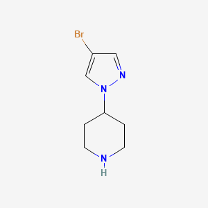 molecular formula C8H12BrN3 B2626512 4-(4-Bromo-1H-pyrazol-1-yl)piperidine CAS No. 877399-60-5