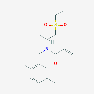 molecular formula C17H25NO3S B2626513 N-[(2,5-Dimethylphenyl)methyl]-N-(1-ethylsulfonylpropan-2-yl)prop-2-enamide CAS No. 2411300-16-6