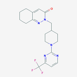 2-({1-[4-(Trifluoromethyl)pyrimidin-2-yl]piperidin-4-yl}methyl)-2,3,5,6,7,8-hexahydrocinnolin-3-one