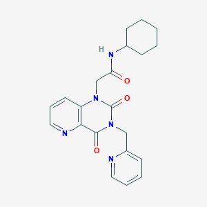 molecular formula C21H23N5O3 B2626528 N-cyclohexyl-2-(2,4-dioxo-3-(pyridin-2-ylmethyl)-3,4-dihydropyrido[3,2-d]pyrimidin-1(2H)-yl)acetamide CAS No. 946225-22-5