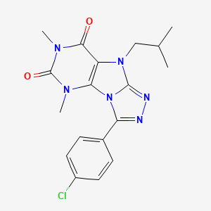 3-(4-chlorophenyl)-9-isobutyl-5,7-dimethyl-5H-[1,2,4]triazolo[4,3-e]purine-6,8(7H,9H)-dione