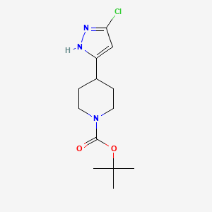 molecular formula C13H20ClN3O2 B2626549 tert-Butyl 4-(5-chloro-1H-pyrazol-3-yl)piperidine-1-carboxylate CAS No. 2225144-88-5