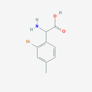 molecular formula C9H10BrNO2 B2626556 2-Amino-2-(2-bromo-4-methylphenyl)acetic acid CAS No. 1259961-78-8