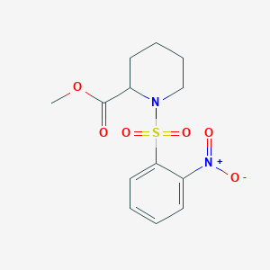 molecular formula C13H16N2O6S B2626558 Methyl 1-[(2-nitrophenyl)sulfonyl]piperidine-2-carboxylate CAS No. 1040236-68-7