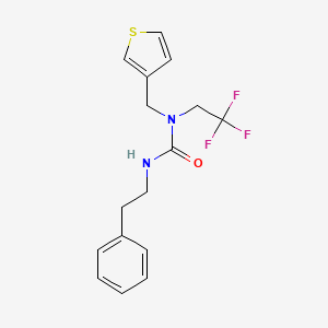 molecular formula C16H17F3N2OS B2626567 3-苯乙基-1-(噻吩-3-基甲基)-1-(2,2,2-三氟乙基)脲 CAS No. 1234901-25-7