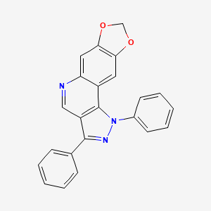 molecular formula C23H15N3O2 B2626583 1,3-diphenyl-1H-[1,3]dioxolo[4,5-g]pyrazolo[4,3-c]quinoline CAS No. 932540-91-5