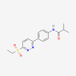 molecular formula C16H19N3O3S B2626585 N-(4-(6-(乙基磺酰基)吡啶嗪-3-基)苯基)异丁酰胺 CAS No. 921839-59-0